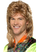 Mullet Wig Brown with Blonde Highlights Adult Costume Hair 1