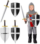 Black Crusader Shield & Sword Sword 49 Cm, Shield 19 Cm