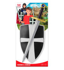 Black Crusader Shield & Sword Sword 49 Cm, Shield 19 Cm