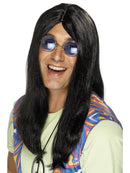 Neil Hippy Wig Adult Black with Centre Parting Costume Accessory 1