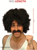 80s Retro Wig and Tash Set Adult Brown Instant 118 Costume Hair 5