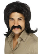 70s Retro Wig Adult Black Disco Costume Hair 1