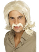 70s Retro Wig Blonde Centre Parting Flicked Out Ends Mens Costume Hair 1