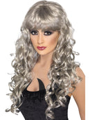 Siren Wig Adult Curly Long Silver Fringed Costume Hair 1