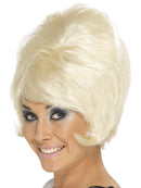Adult 60s Beehive Short Blonde Bouffant Wig Retro Glamour Costume Hair 1