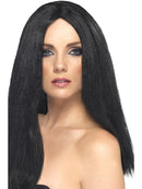 Star Style Long Straight Black Wig 44cm Glam Adult Costume Hair 1
