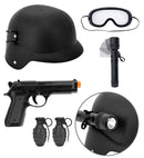 S.W.A.T. Set  Helmet With Tactical Goggles & Torch, Gun, 2 Grenades   