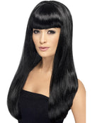 Babelicious Wig Black Long Straight with Fringe Adult Costume Hair 1