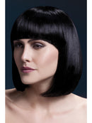 Fever Elise Wig Adult Black Sleek Bob with Fringe 33cm Costume Hair 1