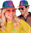 Rainbow Sequin Fedora