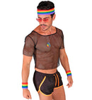 Rainbow Sweatband Set  Headband, 2 Wristbands 