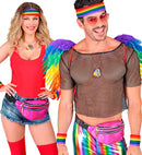 Rainbow Sweatband Set  Headband, 2 Wristbands 