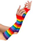 Rainbow Fingerless Gloves 33 Cm