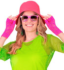 Neon Pink Lace Gloves