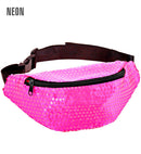 Neon Pink Sequin Belt Bag