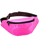Neon Pink Sequin Belt Bag
