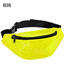 Neon Yellow Sequin Belt Bag