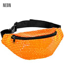 Neon Orange Sequin Belt Bag