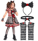 Harlequin Doll  Dress, Bow Headband, Choker, Glovelettes 
