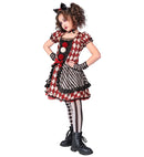 Harlequin Doll  Dress, Bow Headband, Choker, Glovelettes 
