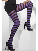 Opaque Tights Striped Purple Black Adult Costume Accessory 3