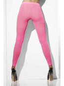 Opaque Footless Tights Adult Neon Pink Costume Accessory 1