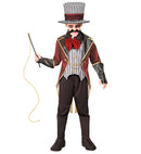 Sinister Ringmaster  Jacket With Vest, Skull Jabot, Gloves, Hat  