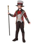 Sinister Ringmaster  Jacket With Vest, Skull Jabot, Gloves, Hat  
