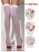 Opaque Hold Ups Adult White Festive Party Costume Accessory 4