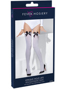 Opaque Hold Ups White with Black Bows Adult Costume Accessory 3