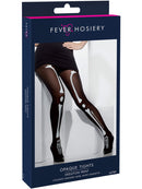 Opaque Tights Black with Skeleton Print Adult Costume Accessory 3