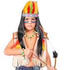 Indian Dress-Up Set  Vest, Headband With Feathers, Earring, Necklace, Bracelet 