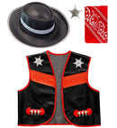 Cowboy  Vest, Hat, Bandana, Sheriff Star 