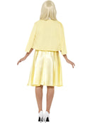 Grease Sandy Costume Adult Yellow Skirt Mock Cardigan White Shirt Belt and Headband 3