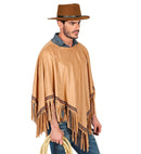 Brown Suede Look Poncho