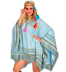 Azure Suede Look Poncho