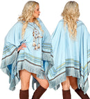 Azure Suede Look Poncho