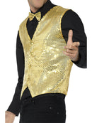 Sequin Waistcoat Gold Adult Costume Accessory 2