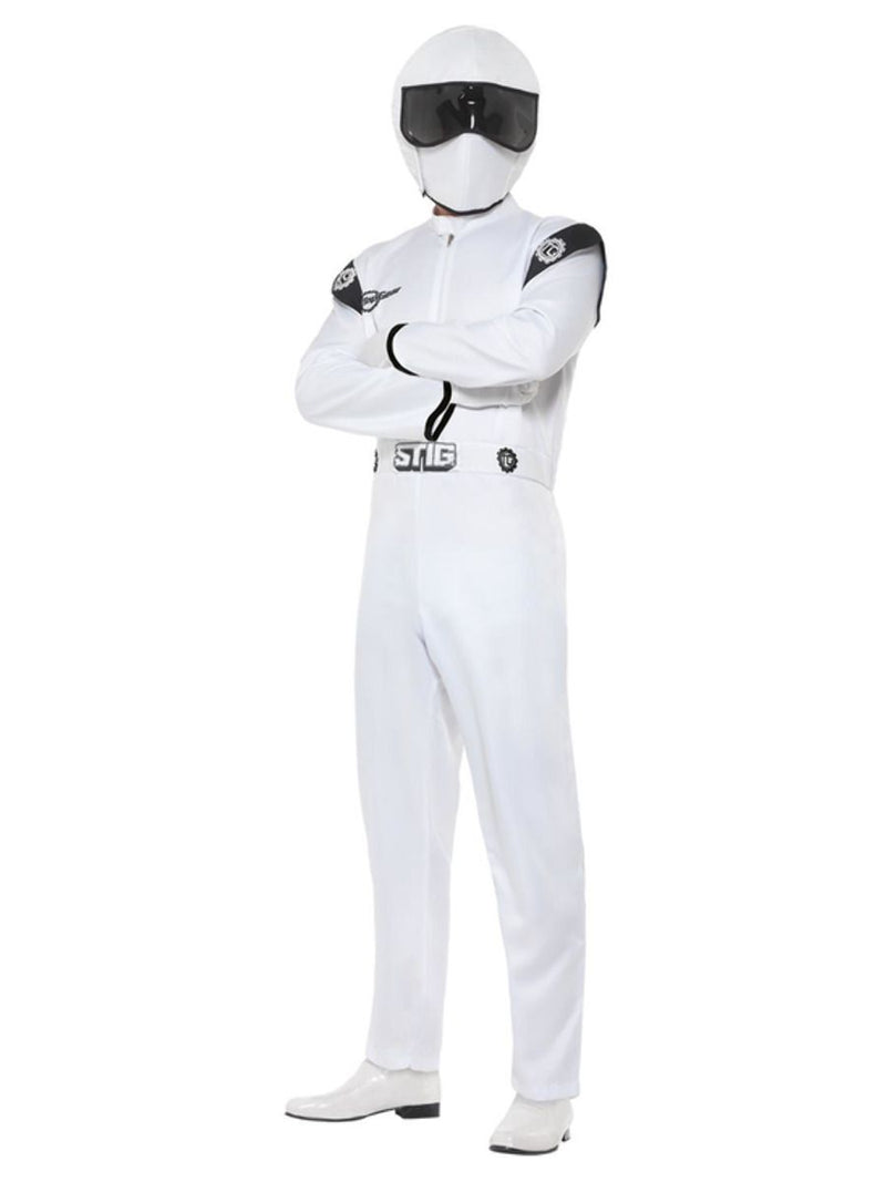 Top Gear The Stig Racing Driver Costume Adult White Jumpsuit