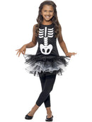 Skeleton Tutu Costume Kids Black and White Printed Dress 4