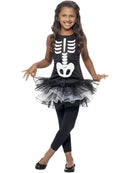 Skeleton Tutu Costume Kids Black and White Printed Dress 4