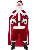 Deluxe Santa Claus Costume Red Trousers Jacket Cape Hat Boot Covers Beard Belt Gloves 4