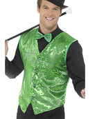 Sequin Waistcoat Green Adult Costume Accessory 1