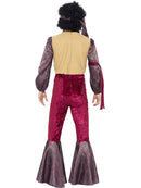70s Psychedelic Rocker Costume Purple Top Waistcoat Flares Headpiece 3