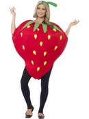 Strawberry Costume Red with Printed Tabard and Green Headpiece 1