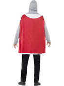 Knight Costume Adult White Top Attached Cape Belt Hood Outfit 4