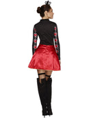 Fever Queen Of Hearts Costume Adult Black Red Dress Attached Underskirt and Mini Crown 3
