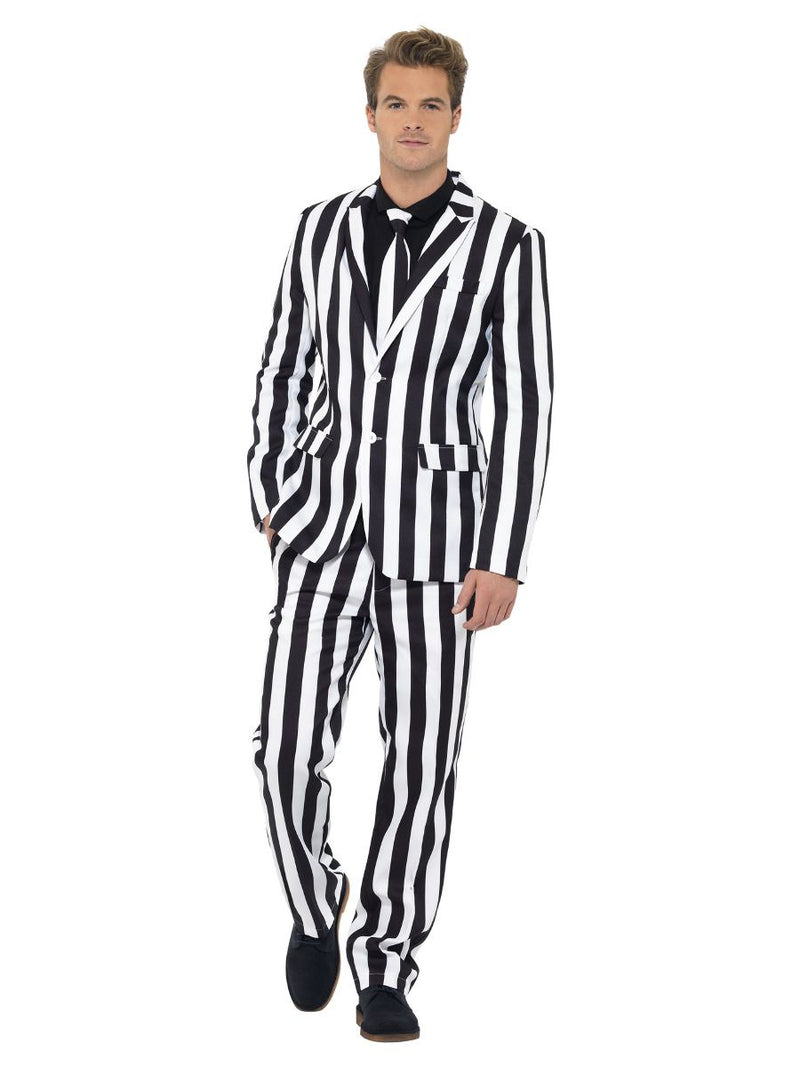 Humbug Striped Stand Out Suit Adult Black White 2 sm-43536M MAD Fancy Dress