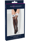 French Maid Hold Ups Black with White Lace Tops and Silicone Adult Costume Accessory 3