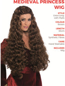 Medieval Princess Wig Brown Extra Long with Plaits Adult Costume Hair 2